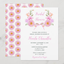 Ducha de novia de cinta rosa floral