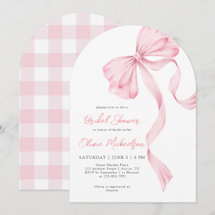 Invitación Ducha de novia de cinta rosada de vaca de Rubor