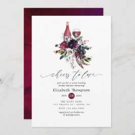 Invitación Ducha de novia de ciruela borgoñona de vino rojo