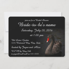 Invitación Ducha de novia de cisne negro