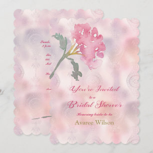 Invitación Ducha de novia de claveles rosados