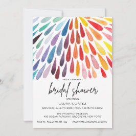 Invitación Ducha de novia de color arcoiris