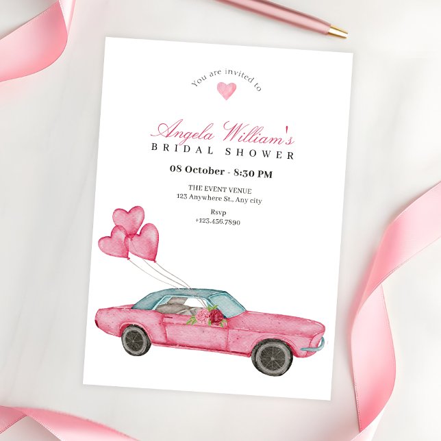 Invitación Ducha de novia de color rosa (Subido por el creador)