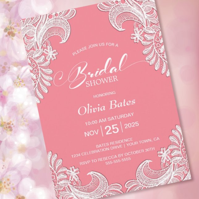 Invitación Ducha de novia de color rosa (Subido por el creador)