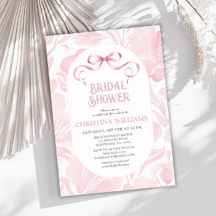 Invitación Ducha de novia de color rosa