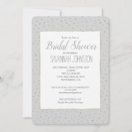 Invitación Ducha de novia de Confetti gris plata