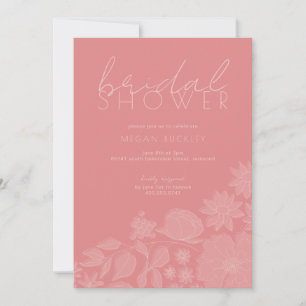 Invitación Ducha de novia de contorno floral