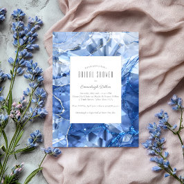 Invitación Ducha de novia de corte Gemstone Blue Sapphire