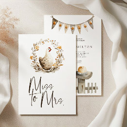 Invitación Ducha de novia de Country Farm Chicken Miss to Mrs
