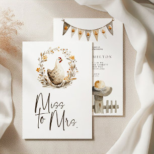 Invitación Ducha de novia de Country Farm Chicken Miss to Mrs