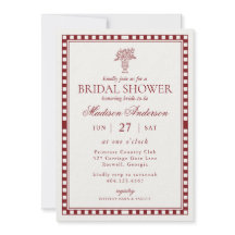 Ducha de novia de cuadros arlequín Merlot rojo