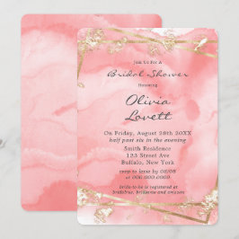 Invitación Ducha de novia de cuento de hadas de oro rosa de R