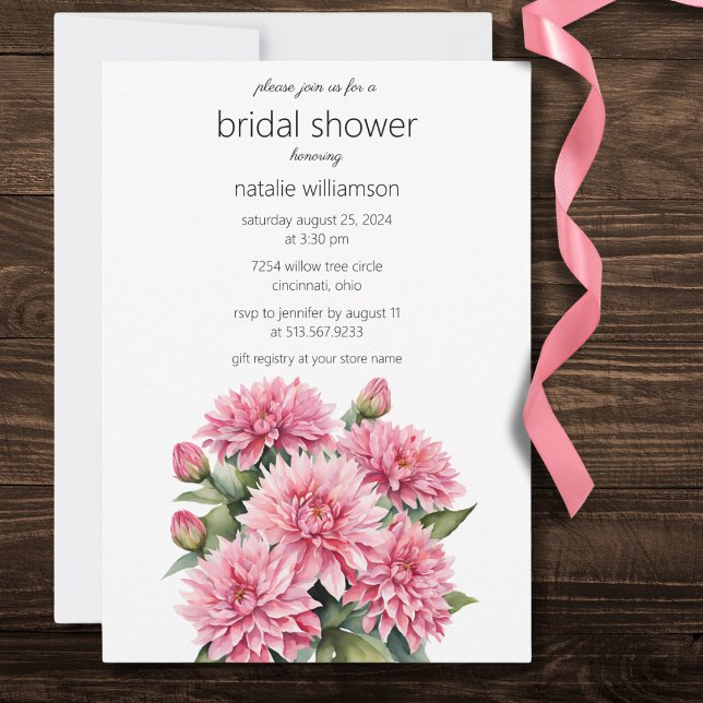 Invitación Ducha de Novia de Dalia Rosa Elegante (Subido por el creador)
