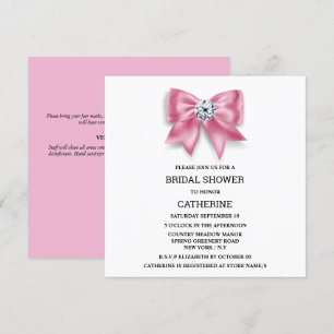 Invitación Ducha de novia de diamante con shimmer de arco ros