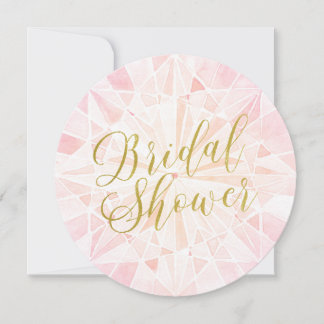 Invitación Ducha de novia de diamante rosa