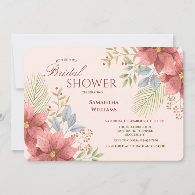 Invitación Ducha de novia de diciembre (Anverso)
