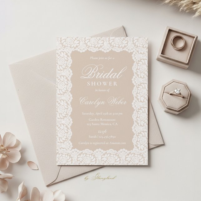 Invitación Ducha de Novia de Encaje Blanco (Subido por el creador)