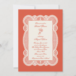 Invitación Ducha de Novia de Encaje de Papel