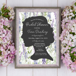 Invitación Ducha de novia de época estilo Regencia Damask