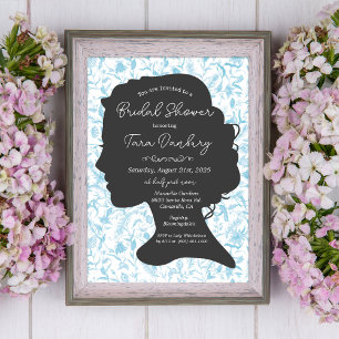 Invitación Ducha de novia de época estilo Regencia Damask  