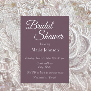 Invitación Ducha de novia de estilo simple