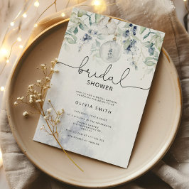 Invitación Ducha de novia de eucalipto de invierno