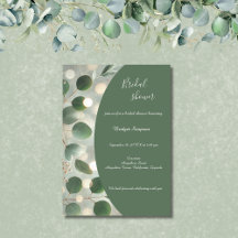 Ducha de novia de Eucalipto Verde Sage romántico