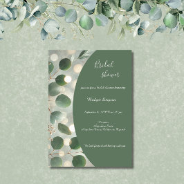 Invitación Ducha de novia de Eucalipto Verde Sage romántico