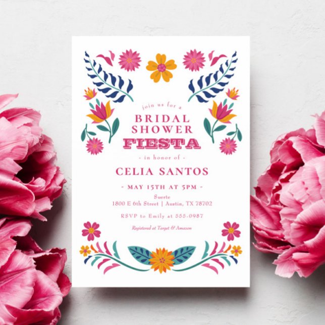 Invitación Ducha de novia de Fiesta mexicana rosa amarilla (Subido por el creador)