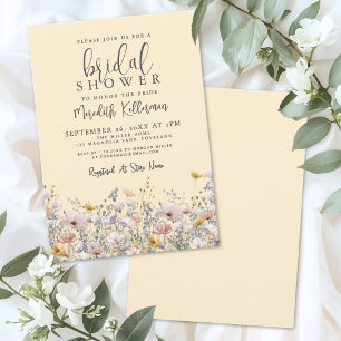 Invitación Ducha de Novia de Flor Silvestre Amarilla