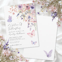Invitación Ducha de Novia de Flor Silvestre de Mariposa