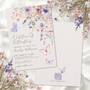 Invitación Ducha de Novia de Flor Silvestre de Mariposa