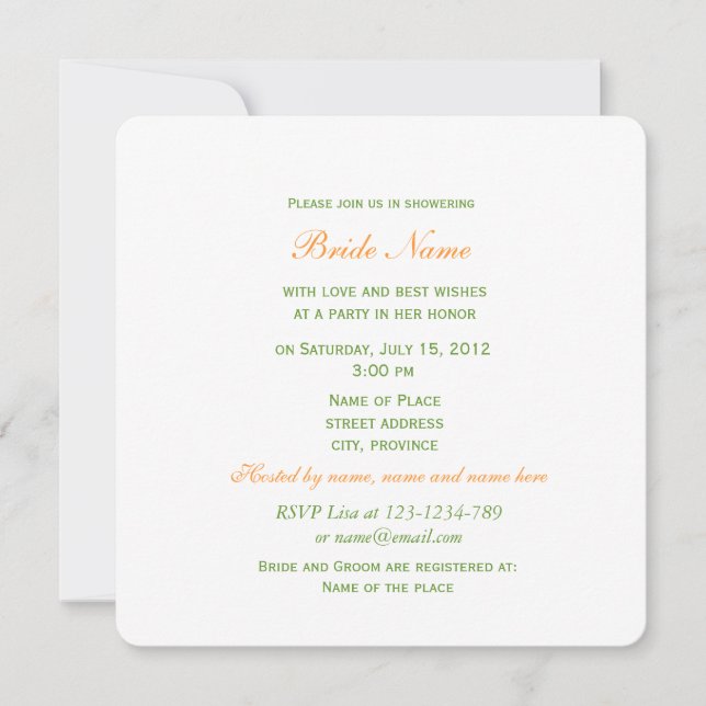 Invitación ducha de novia de flores amarillas vintage (Anverso)