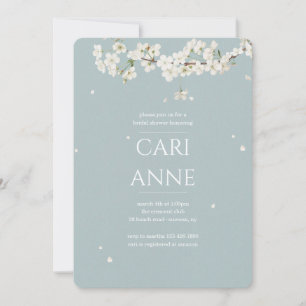 Invitación Ducha de novia de flores blancas