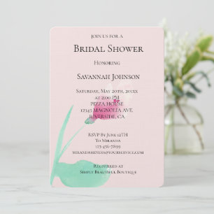 Invitación Ducha de novia de flores rosadas de Rubor