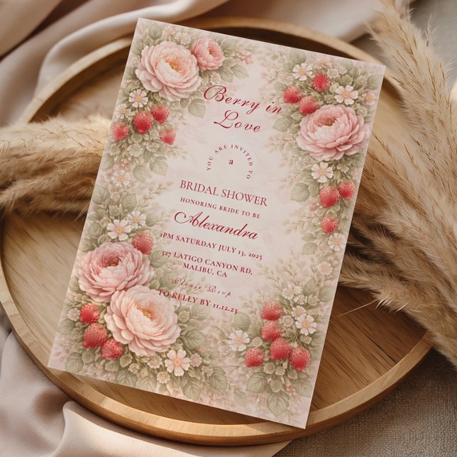 Invitación Ducha de Novia de Fresa Encantadora (Subido por el creador)