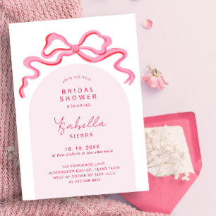 Invitación Ducha de novia de garganta de coqueta rosada girat