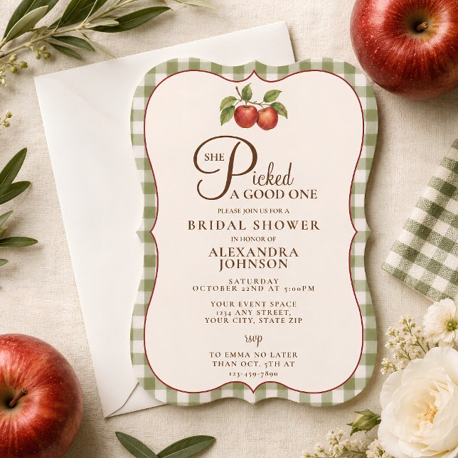 Invitación Ducha de Novia de Gingham Verde Salvia Rústica de  (Subido por el creador)