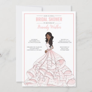 Invitación Ducha de novia de Glam Bride Editable