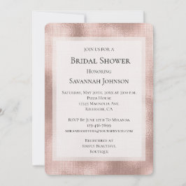 Invitación Ducha de novia de Glam Gold Rosa de Rubor