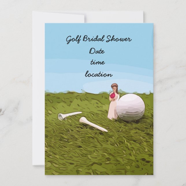 Invitación Ducha de novia de golf (Anverso)