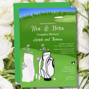 Invitación Ducha de novia de golf para él y ella