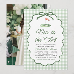 Invitación Ducha de Novia de Golf Verde Salvia Nueva en el Cl