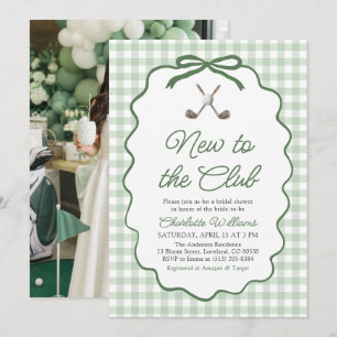 Invitación Ducha de Novia de Golf Verde Salvia Nueva en el Cl