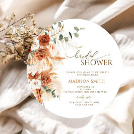 Invitación Ducha de novia de grano de corte de madera redonda