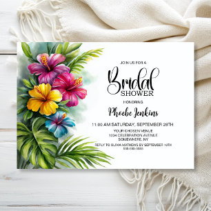 Invitación Ducha de Novia de Hibisco Tropical