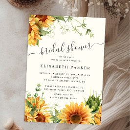Invitación Ducha de novia de jardín floral crema marfil