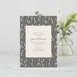 Invitación Ducha de Novia de Jardín Silvestre Azul Pizarra De