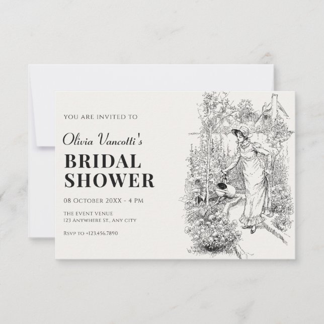 Invitación Ducha de novia de jardinería para mujeres (Anverso)