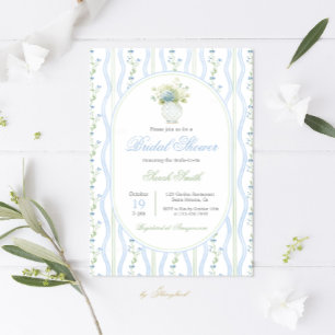 Invitación Ducha de novia de jengibre azul Grandmillennial